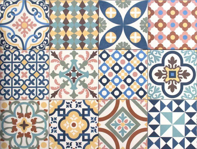 Tile Patterns in Geometric Shapes