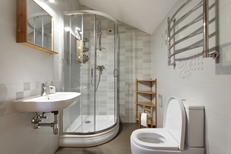 Shower with Space-Saving Door